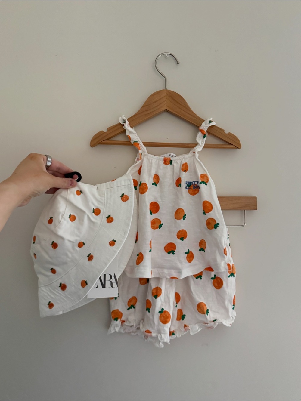 Zara Fruit Oranges Matching Set (Top, Shorts & Hat)